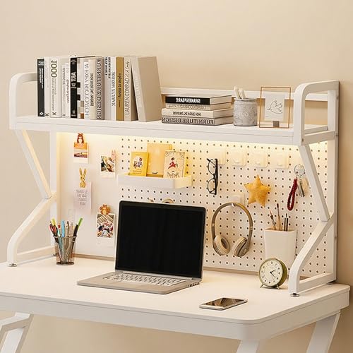 ZUGIATP Desktop-Bücherregal Schreibtisch Schließfach Schlafsaal Schlafsaal Schreibtisch Student Nagelbrett Bücherregal Holz Desktop-Lagerregal(White Single Layer,100cm/39in) von ZUGIATP