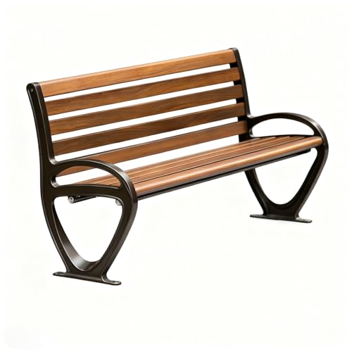 ZUGIATP Doppelte Metall-Stahlbank Parkbank Aus Metall Robuste Gartenbank Mit Lattenrost Und Rückenlehne Geeignet Für Garten Pool Veranda Hof Park(180cm/70in) von ZUGIATP