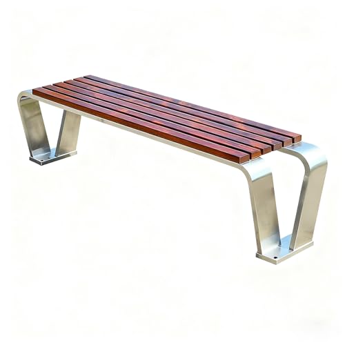 ZUGIATP Gartenbank Aus Edelstahl 304 Für Den Außenbereich Terrassensitz Wetterbeständig Gartenbank Parksitz Geeignet Für Garten Veranda Park Und Freizeitstuhl(C,120cm/47in) von ZUGIATP