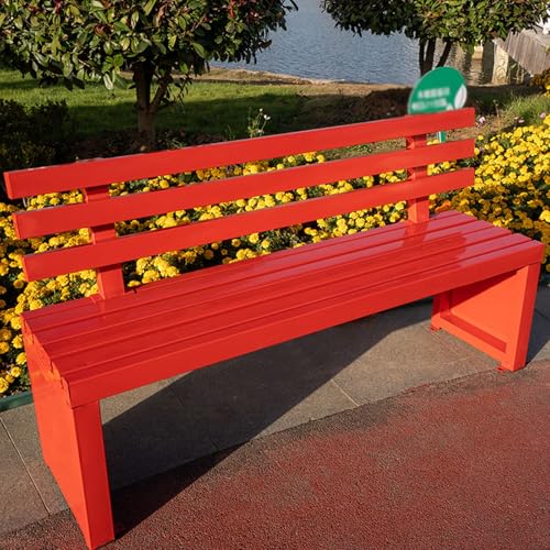 ZUGIATP Gartenbank Aus Metall Für Den Außenbereich Gartenbank Aus Metall Terrassenbank Geeignet Für Den Außenbereich Park Picknick Terrasse Veranda Hinterhof(Red,100cm/39in) von ZUGIATP