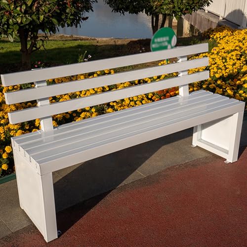 ZUGIATP Gartenbank Aus Metall Für Den Außenbereich Gartenbank Aus Metall Terrassenbank Geeignet Für Den Außenbereich Park Picknick Terrasse Veranda Hinterhof(White,120cm/47in) von ZUGIATP