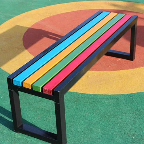 ZUGIATP Gartenbank Für Die Terrasse Im Freien Rückenfreie Bank Für Den Außenbereich Parksitzstuhl Robuste Bequeme Terrasse(Black,130cm/51in) von ZUGIATP
