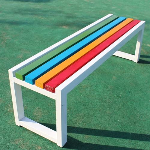 ZUGIATP Gartenbank Für Die Terrasse Im Freien Rückenfreie Bank Für Den Außenbereich Parksitzstuhl Robuste Bequeme Terrasse(White,160cm/63in) von ZUGIATP