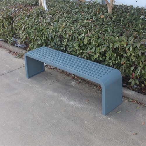 ZUGIATP Gartenbank Mit Stahlrahmen Allwetter-Außenbank, Geeignet Für Garten Außenterrasse Keine Rückbank Geeignet Für Gartenhalle Innenhof(Gray,180cm/71in) von ZUGIATP