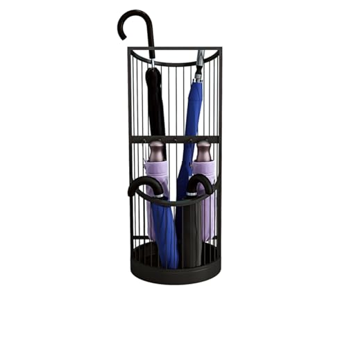 ZUGIATP Moderner Schirmständer Aus Schmiedeeisen Schirmständer Mit Großer Kapazität Mit Ablaufwanne Für Flur Büro Veranda-Türeingänge(Black,55 * 25 * 25cm/21 * 9 * 9in) von ZUGIATP