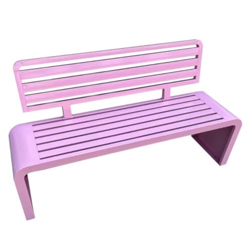 ZUGIATP Parkbank Aus Verzinktem Stahl Für Den Außenbereich Gartensitz Aus Metall Robuste Gartenbank Mit Lattenrost Und Rückenlehne Geeignet Für Die Veranda Im Hinterhof(Pink,100cm/39in) von ZUGIATP