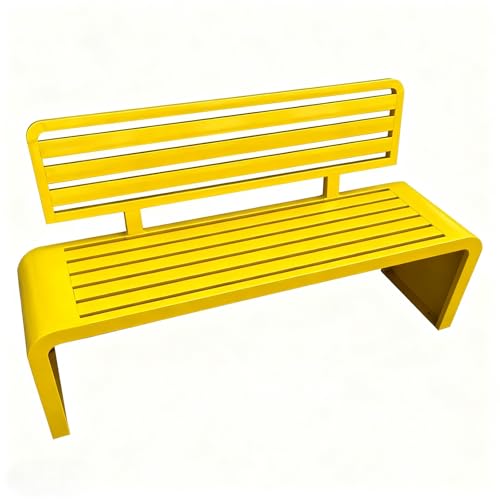 ZUGIATP Parkbank Aus Verzinktem Stahl Für Den Außenbereich Gartensitz Aus Metall Robuste Gartenbank Mit Lattenrost Und Rückenlehne Geeignet Für Die Veranda Im Hinterhof(Yellow,180cm/70in) von ZUGIATP
