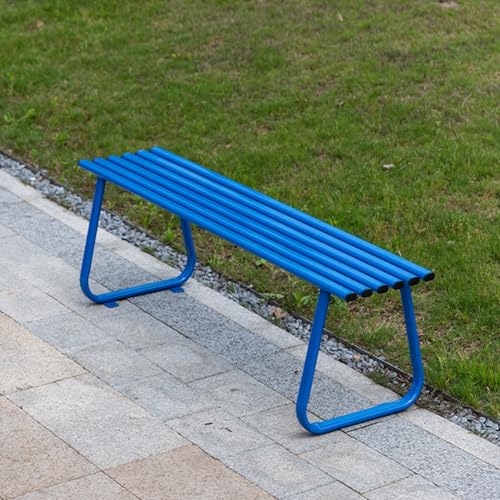 ZUGIATP Parkbank Aus Verzinktem Stahl Für Den Außenbereich Terrassenbank Parksitz Stuhl Garten Pool Veranda Innenhof Terrassensitz(Blue Backless,150cm/59in) von ZUGIATP