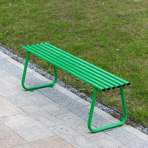 ZUGIATP Parkbank Aus Verzinktem Stahl Für Den Außenbereich Terrassenbank Parksitz Stuhl Garten Pool Veranda Innenhof Terrassensitz(Green Without backrest,150cm/59in) von ZUGIATP