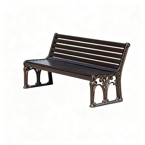 ZUGIATP Parkbank Für Den Außenbereich Aus Verzinktem Stahl Robuste Gartenbank Mit Lattenrost Und Rückenlehne Gartensitz Aus Metall Geeignet Für Den Garten Am Pool(Zinc Alloy Bronze,150cm/59in) von ZUGIATP