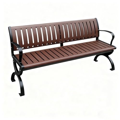 ZUGIATP Robuste Gartenbank Mit Lattenrost Und Rückenlehne Gartensitz Aus Metall Robuste Terrasse Bequeme Bank Geeignet Für Hof Rasen Balkon Hinterhof(180cm/70in) von ZUGIATP