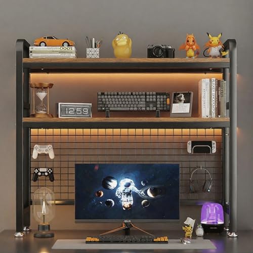 ZUGIATP Schreibtisch-Bücherregal Verstellbares Schreibtisch-Bücherregal Geeignet Für Wohnheimzimmer. Geeignet Für Schreibtische, Schreibtische Und Arbeitstische.(Black Double Layer,135cm/53in) von ZUGIATP