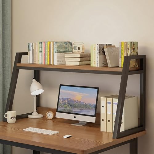 ZUGIATP Schreibtischaufsatz Fürs Wohnheim Zweistöckiges, Vielseitiges Schreibtischaufsatz-Bücherregal Platzsparendes Präsentationsregal Fürs Wohnheim(Single Layer Black,55cm/21in) von ZUGIATP