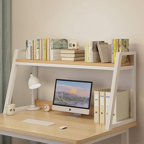 ZUGIATP Schreibtischaufsatz Fürs Wohnheim Zweistöckiges, Vielseitiges Schreibtischaufsatz-Bücherregal Platzsparendes Präsentationsregal Fürs Wohnheim(Single Layer White,115cm/45in) von ZUGIATP