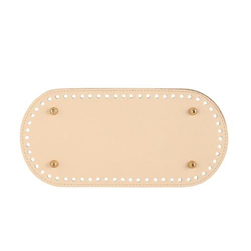 10 Stück PU-Leder Handgefertigter Taschenboden for DIY-Frauen-Geldbörsen-Handtaschen-Stricktaschen Verschleißfeste Zubehörteile 8 Farben(Beige,25x12) von ZUGLQYSX