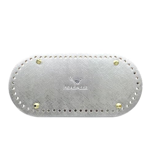 12 * 25cm Oval Boden for Gestrickte Tasche PU Leder Basis Zubehör Handgemachte DIY Häkeln Pad Gewebtes Leder(Silver,22-10cm) von ZUGLQYSX