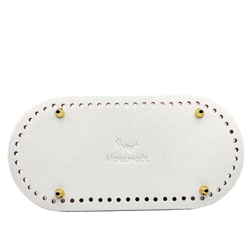 12 * 25cm Oval Boden for Gestrickte Tasche PU Leder Basis Zubehör Handgemachte DIY Häkeln Pad Gewebtes Leder(White,22-10cm) von ZUGLQYSX