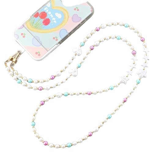 120CM Perlen Perlen Telefon Lanyard Outdoor Tragetasche Crossbody Gurt Hängendes Seil Lange Kettenriemen DIY Universal Anti-Verlust(Style14) von ZUGLQYSX