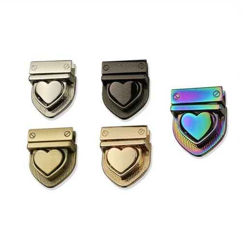 20PCS Liebe Faltschloss Schnalle Brieftasche Verschluss Twist Verschluss Handtasche Schulter Tasche Metall Hardware DIY Handwerk(Rainbow,12pcs) von ZUGLQYSX