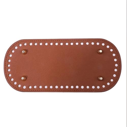 3 stücke 22x10cm Lange Unterseite for Gestrickte Tasche PU Leder Basis Handarbeit Mit Löchern Diy Häkeln Zubehör(Brown) von ZUGLQYSX