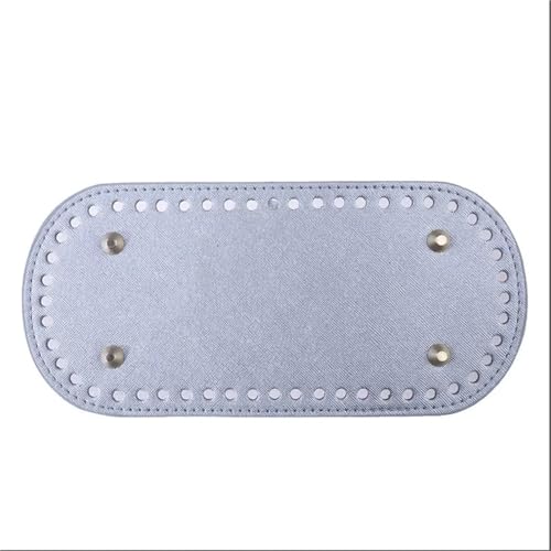3 stücke 22x10cm Lange Unterseite for Gestrickte Tasche PU Leder Basis Handarbeit Mit Löchern Diy Häkeln Zubehör(Silver) von ZUGLQYSX
