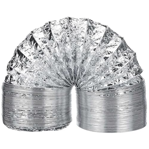 Abluftschlauch 2M 4 Zoll Durchmesser 100mm Ventilatorrohr PVC Aluminiumrohr Luftbelüftungsrohrschlauch Flexibler Abluftkanal Luftsystem Entlüftung Badezimmer FüR Klimaanlagen, WäSchetrockner, Abzugsha von ZUGLQYSX