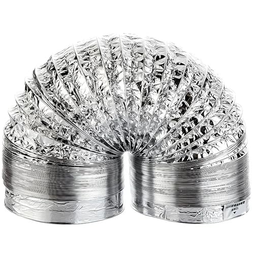 Abluftschlauch 80-200mm Ventilatorrohr Aluminium Luftbelüftungsschlauch for Badezimmer Küchensystem Entlüftungsabluftkanalrohr Zubehör FüR Klimaanlagen, WäSchetrockner, Abzugshaube(16cmX1.5M) von ZUGLQYSX