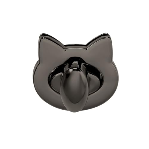 Metall Tasche Drehverschluss for DIY Dekor Leder Handwerk süße Katze/Vogel Verschluss Schlösser Handtasche Umhängetaschen Hardware Dekoration Zubehör(Cat -Black) von ZUGLQYSX