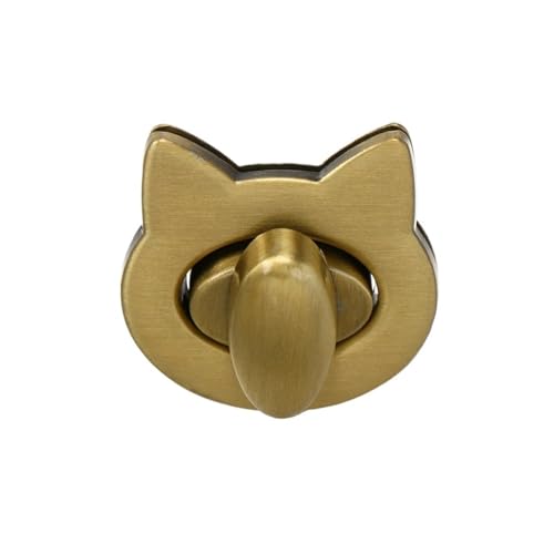 Metall Tasche Drehverschluss for DIY Dekor Leder Handwerk süße Katze/Vogel Verschluss Schlösser Handtasche Umhängetaschen Hardware Dekoration Zubehör(Cat -Bronze) von ZUGLQYSX