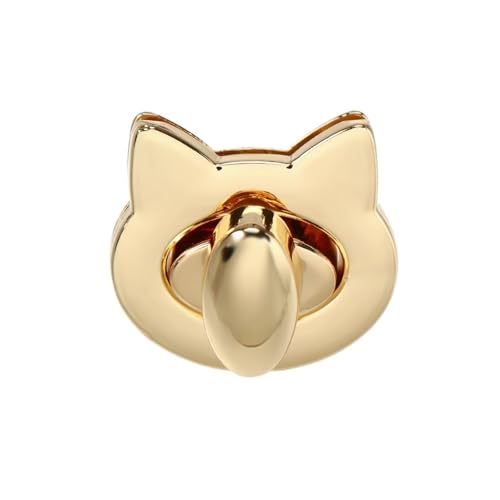 Metall Tasche Drehverschluss for DIY Dekor Leder Handwerk süße Katze/Vogel Verschluss Schlösser Handtasche Umhängetaschen Hardware Dekoration Zubehör(Cat -Gold) von ZUGLQYSX