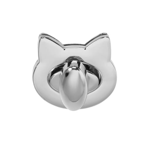 Metall Tasche Drehverschluss for DIY Dekor Leder Handwerk süße Katze/Vogel Verschluss Schlösser Handtasche Umhängetaschen Hardware Dekoration Zubehör(Cat -Silver) von ZUGLQYSX