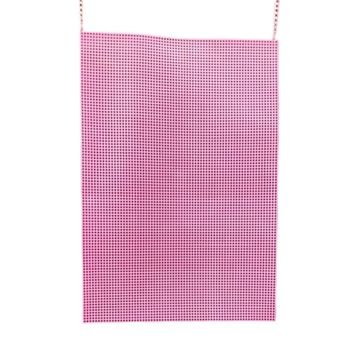 Tasche Kunststoffnetz Stofftasche Teppich Fadenhaken Bastelbedarf DIY Handarbeit Knüpfhaken Zubehör Haken Basteln Stabiles Gitter Ca. 60 * 42(WHITE,60x42 Round lattice) von ZUGLQYSX