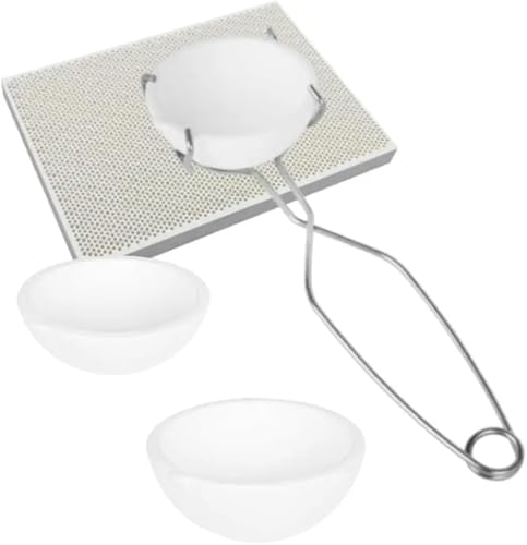 Tiegelzange Kleines Schmelztiegel-Schüssel-Teller-Tassen-Set aus Keramik for Schmelzen von Gold, Silber und Kupfer mit Peitschenzangengriff FüR Das Metallgusslabor(Clip with bowl NO2) von ZUGLQYSX