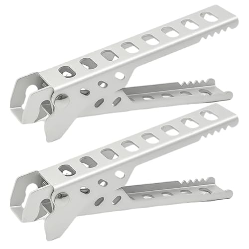 ZUGLQYSX Anti-VerbrüHungs-Clips Camping Wandern Verbrühschutz Pfannenklemme Pfannenschüsselgreifer Outdoor Topfclip Picknickgeschirr Zubehör Camping Grill Kochgeschirr FüR TöPfe, Hot Bowl(Silver) von ZUGLQYSX