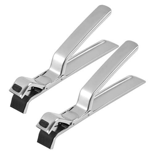 ZUGLQYSX Anti-VerbrüHungs-Clips Edelstahl Anti-Verbrühungs-Clip Hitzebeständiger Tellergreifer mit langem Griff Küchenwerkzeug for Zuhause FüR TöPfe, Hot Bowl(2PCS) von ZUGLQYSX