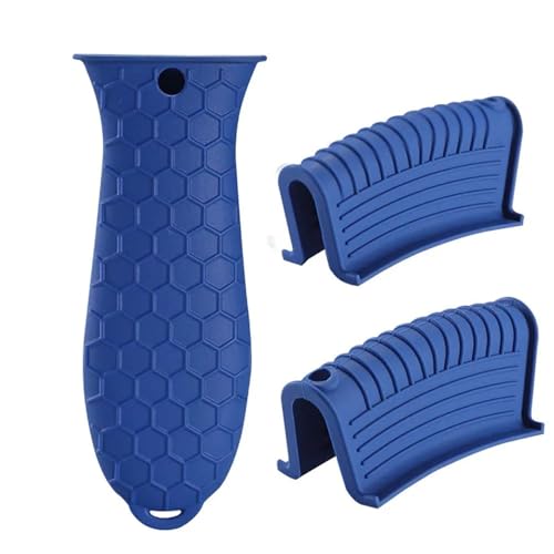 ZUGLQYSX Antihaft-Anti-Rutsch-Kochgeschirr-Silikonhalter Schutzhülle Topfgriffhalter Küchenzubehör Pfannengriffabdeckung(Blue) von ZUGLQYSX