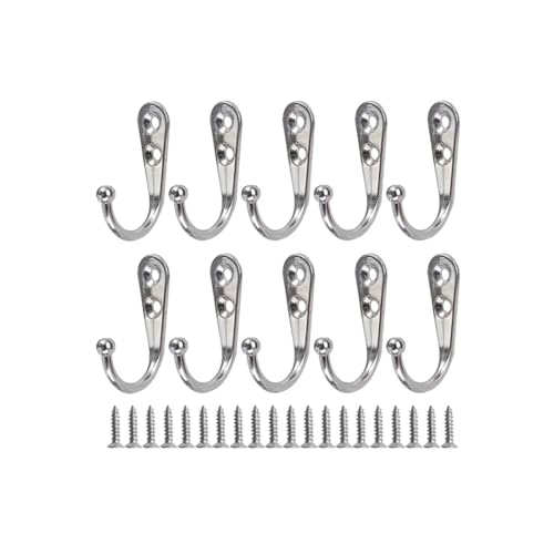 ZUGLQYSX Mini Alloy Hook with Screws Door Wall Mounted Hanging Hanger for Coat Towels Caps Kitchen Bathroom Storage Hooks Holder(Silver,20 Sets) von ZUGLQYSX