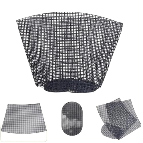 Zubehör Handtasche Plastiktüte Mesh Grid robust Schwarz Weiß Canvas Tasche Blätter Garn Handwerk Stricken Teile(Black Large Grid) von ZUGLQYSX