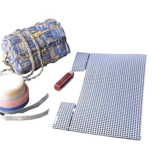 Zubehör Kunststoff-Netztuch DIY Handarbeit Knüpfhaken Damen Tasche Webmaterial Blätter Gitter Haken Handwerk Handtasche Herstellung Nähzubehör(Red) von ZUGLQYSX