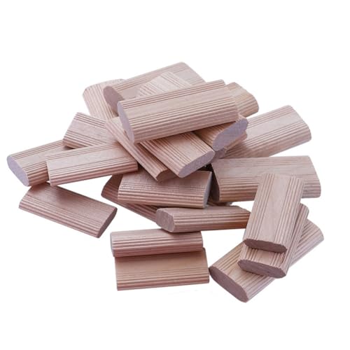 ZUHEGELA 50 StüCk 6 mm Domino-HolzdüBelverbinder, BuchenholzdüBel, HolzbearbeitungsmöBel-SpleißVerbinder von ZUHEGELA