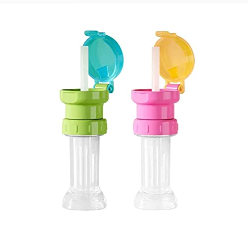 2 Stück Universeller tragbarer Anti-Erstickungs-Strohdeckel, Strohhalm Deckel für Trinkflasche, Wiederverwendbar Schraub Deckel, Wasserflaschenzubehör von ZUICC