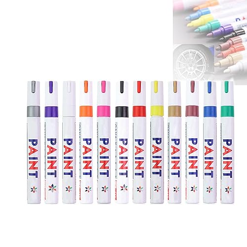 ZUICC 12 Stück Waterproof Tire Paint Pen,Wasserfester Reifenlackierstift,Waterproof Tire Paint Marker Pen,Metallic Marker Pens,White Paint Pen,Paint Pens for Rock Painting für Papier Keramik Kürbis ZUICC 12 Stück Waterproof Tire Paint Pen,Wasserfester Reifenlackierstift,Waterproof Tire Paint Marker Pen,Metallic Marker Pens,White Paint Pen,Paint Pens for Rock Painting für Papier Keramik Kürbis von ZUICC