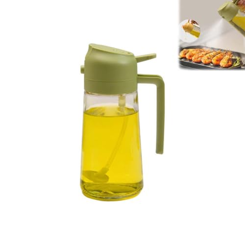 ZUICC 2-in-1 Glass Oil Sprayer and Dispenser,2-in-1-Multifunktions-Ölflasche,Öl sprühflasche,Ölflasche,Essig und Ölspender,Öl Sprayer,2 in 1 Ölsprüher Glas Essig Öl Flaschen (Grün) von ZUICC