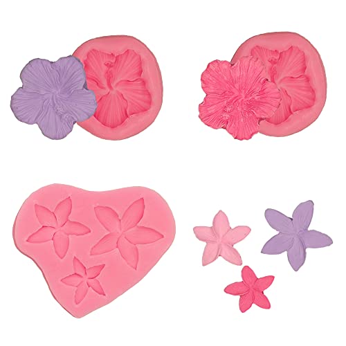 ZUIQIANG 3D Blumen Fondant Formen Fondant blumen Silikonfondant Silikonblütenformen Kirschblüten Blumen 3D Silikon Backformen Set für Schokolade、Marzipan Kuchen、Gelee、Muffin、Süßigkeiten, 021 von QIUMING