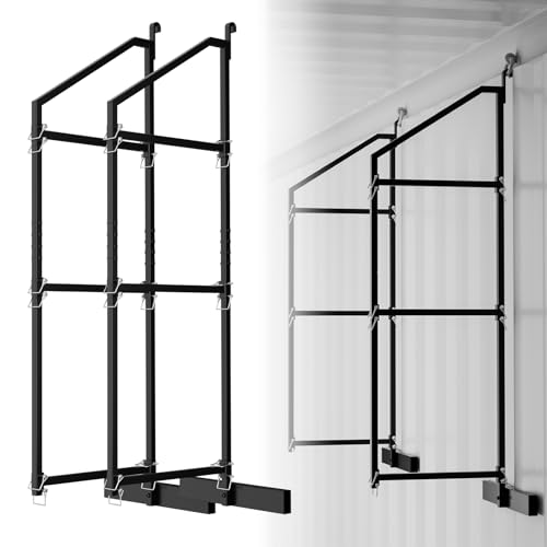 ZUIWAN Robustes Versandcontainer-Regalhalterungs-Set (2er-Pack) – 3-stöckiges Hängeregal (48,3 cm D x 157,5 cm H), universelle Ladungsbehälterhalterungen von ZUIWAN