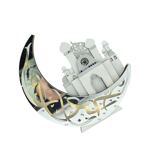 Dekoratives LED-beleuchtetes Ornament aus Holz für Eid-Festlichkeiten, Ramadans, Mondschlösser, Moschee, Dekorationen für Wohnzimmer, Holz-Tischplatte Dekoratives LED-beleuchtetes Ornament aus Holz für Eid-Festlichkeiten, Ramadans, Mondschlösser, Moschee, Dekorationen für Wohnzimmer, Holz-Tischplatte von ZUJIABAO