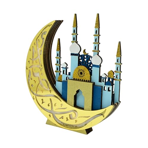 Dekoratives LED-beleuchtetes Ornament aus Holz für Eid-Festlichkeiten, Ramadans, Mondschlösser, Moschee, Dekorationen für Wohnzimmer, Holz-Tischplatte Dekoratives LED-beleuchtetes Ornament aus Holz für Eid-Festlichkeiten, Ramadans, Mondschlösser, Moschee, Dekorationen für Wohnzimmer, Holz-Tischplatte von ZUJIABAO