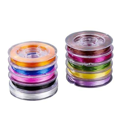 Elastische Schnur für Schmuckherstellung, 10 Rollen, flexible Stretchschnur, weiche Haut, sichere Lieferung, elastische Schmuckschnur Elastische Schnur für Schmuckherstellung, 10 Rollen, flexible Stretchschnur, weiche Haut, sichere Lieferung, elastische Schmuckschnur von ZUJIABAO