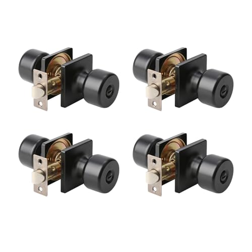 Elegante mattschwarze Türknäufe für den Innenbereich, mit stilvollen quadratischen Rosetten, Hardware-Verwendung von Edelstahl-Türknäufen von ZUJIABAO