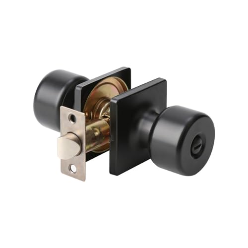 Elegante mattschwarze Türknäufe für den Innenbereich, mit stilvollen quadratischen Rosetten, Hardware-Verwendung von Edelstahl-Türknäufen von ZUJIABAO